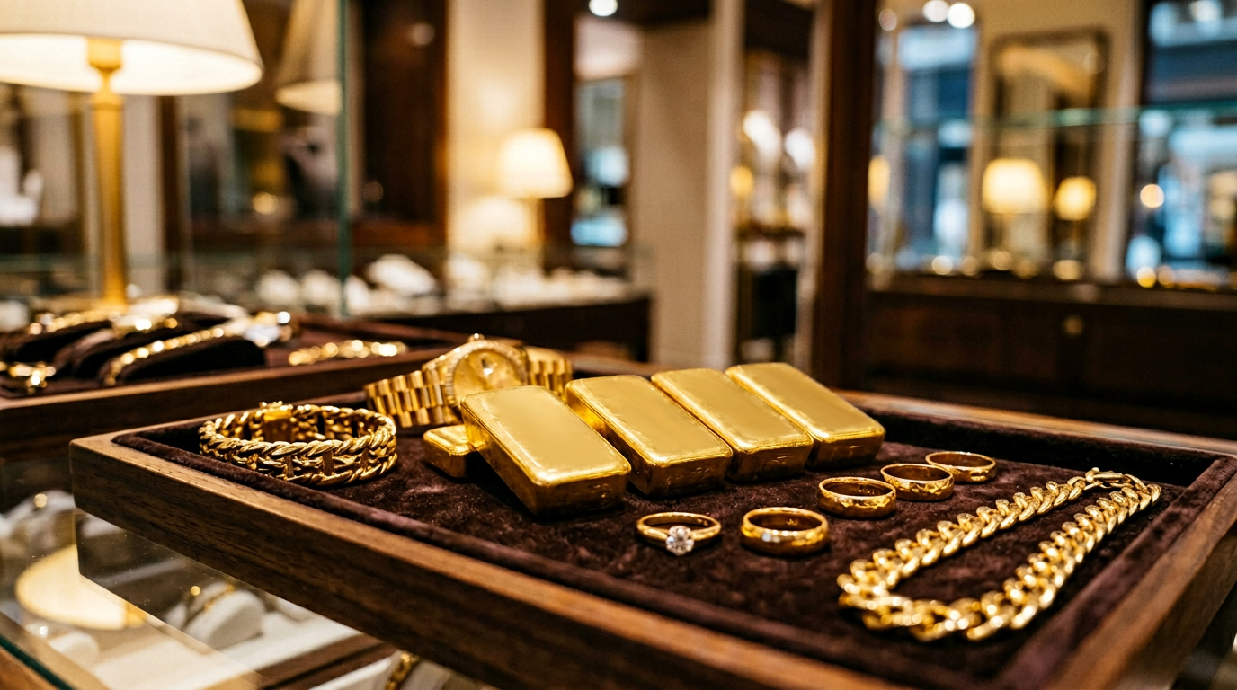Gold and precious metals display